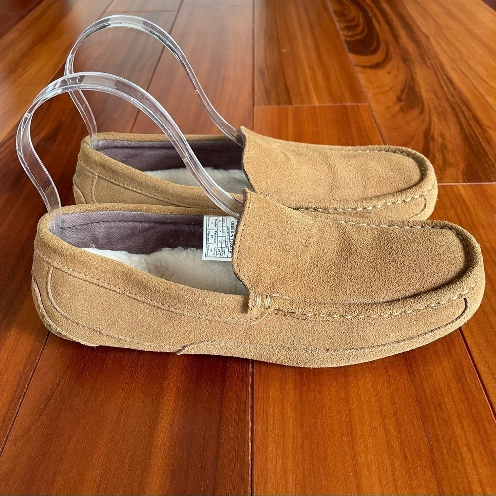 UGG Alder Faux Shearling Lined Suede Camel Slipper Shoes Size 8 - Picture 2 of 12
